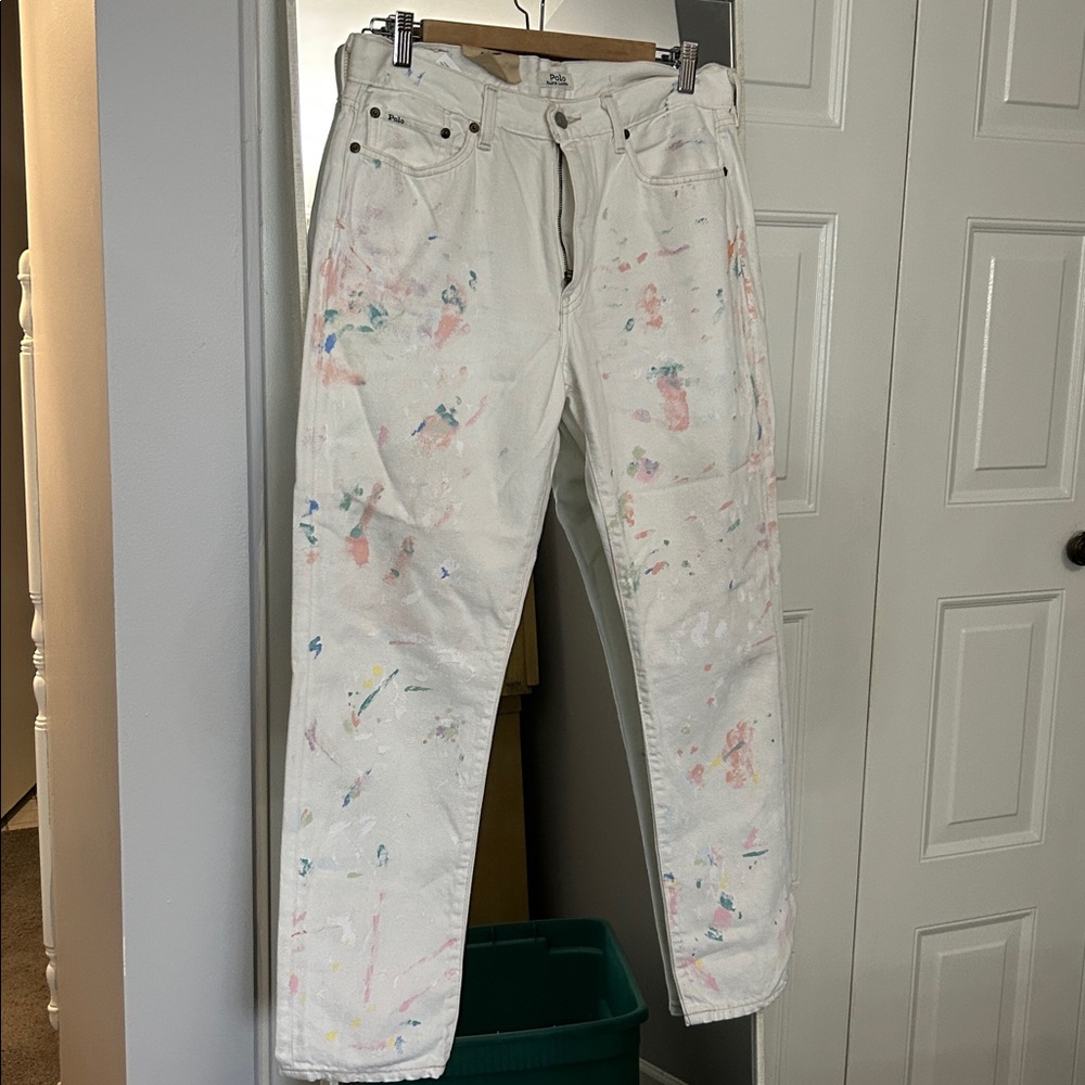 Polo Ralph Lauren The Avery Boyfriend Paint Splatter Jeans - 28 - Picture 2 of 13
